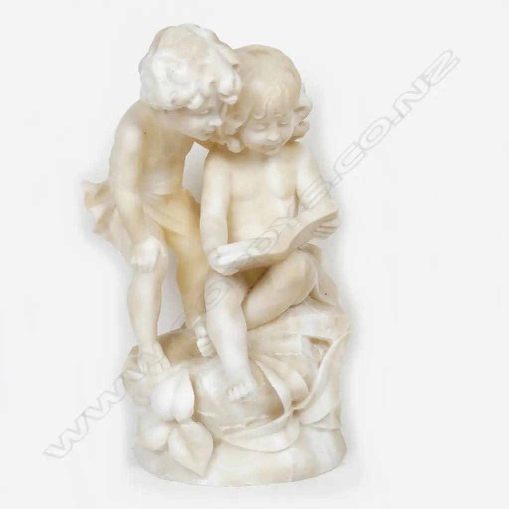 A late Victorian alabaster figure group Image 1++
