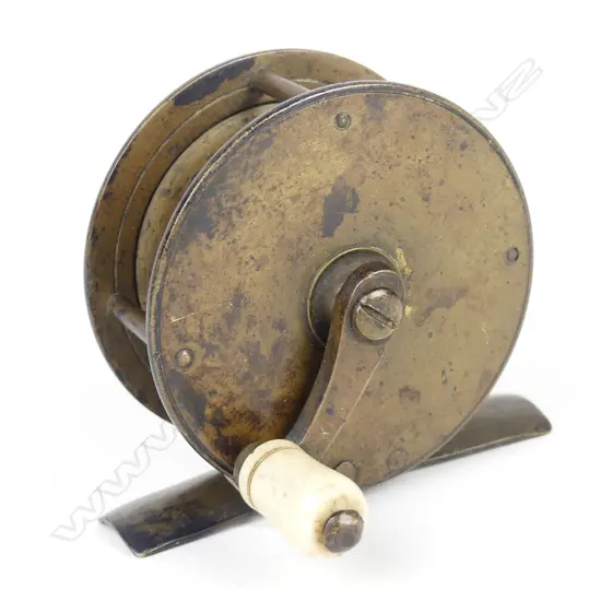 A late 19thC 2¼" brass reel