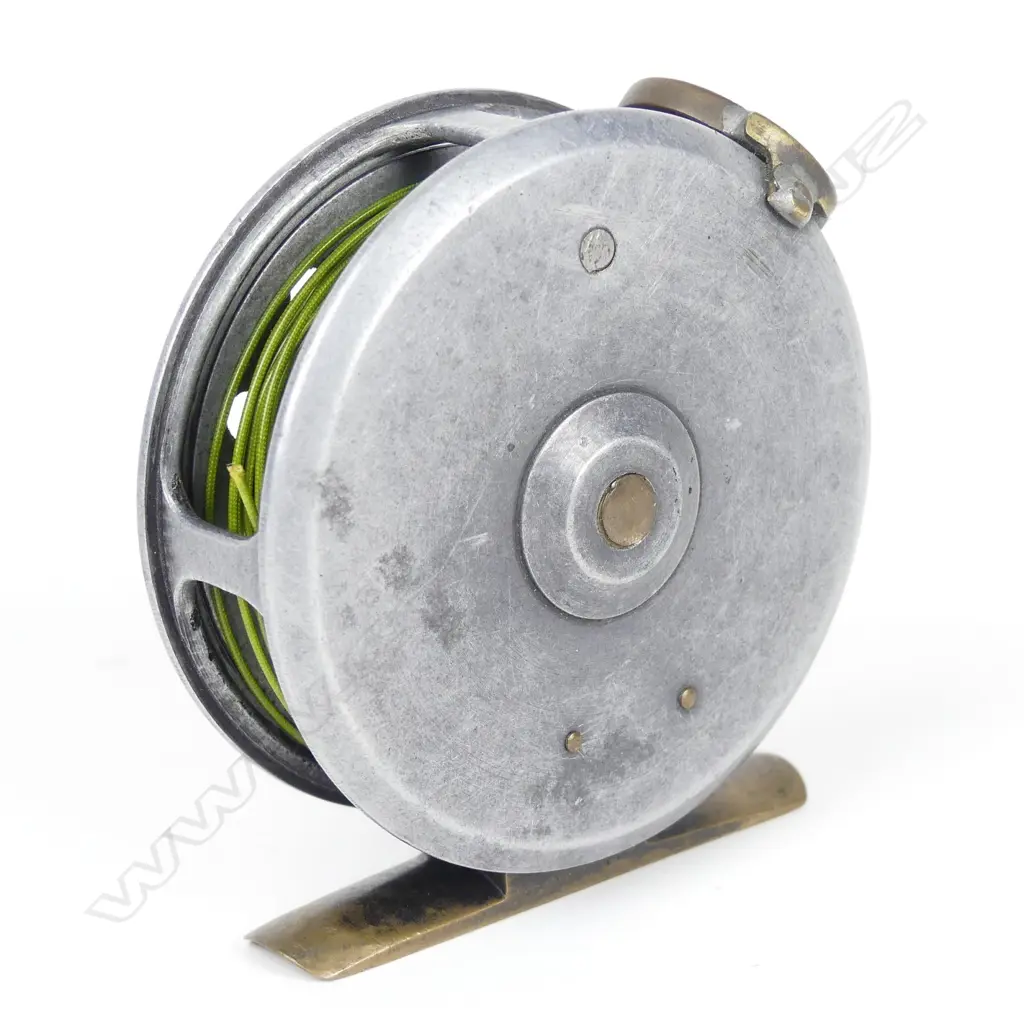 A vintage Foster of Ashbourne 3” brass and alloy fly reel Image 1++