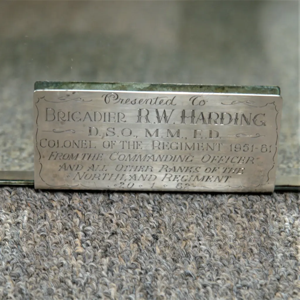 A Northland Regiment presentation wall mirror to Brigadier R.W. Harding Image 1++