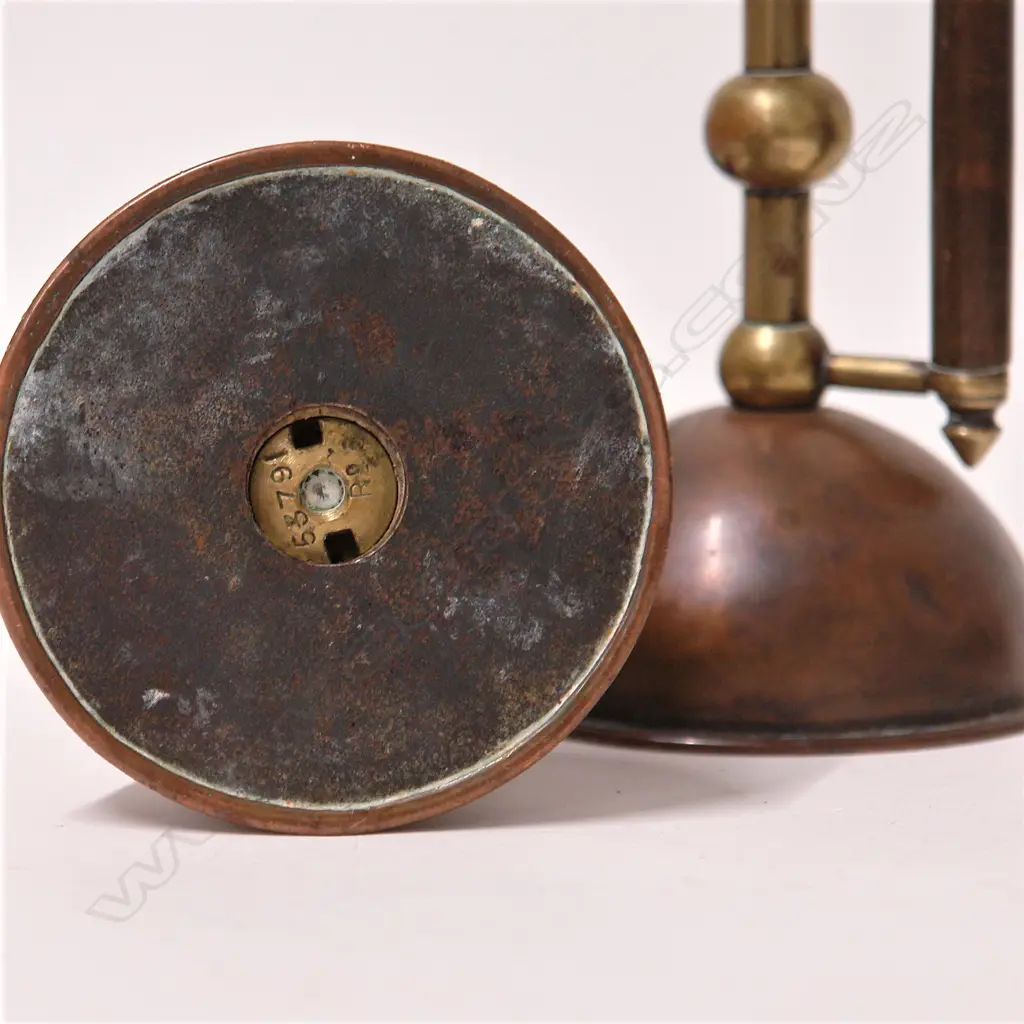 Dr Christopher Dresser design for Benham and Froud pair of Arts and Crafts copper and brass candlesticks Image 1++