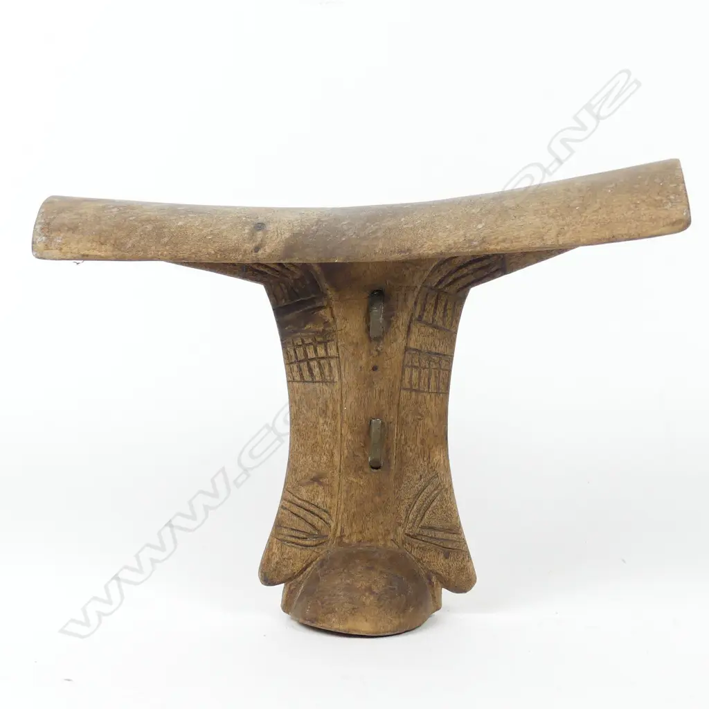 An African acacia wood carved headrest Image 1++