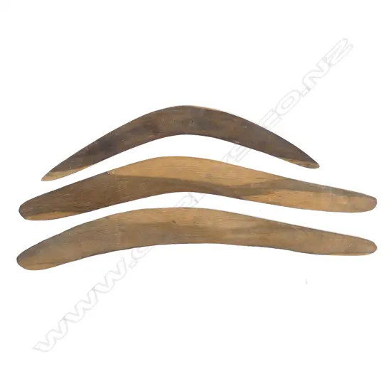 Three aboriginal boomerangs