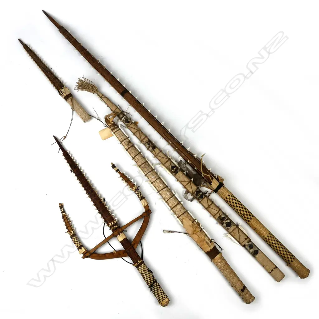 Five various Kiribati coconut wood weapons (swords) Image 1++