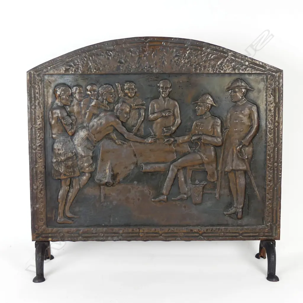 A vintage copper fire screen Image 1++