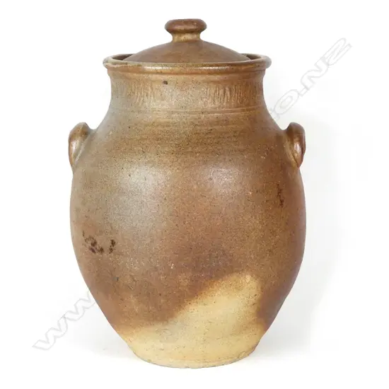 A large Barry Brickell stoneware lidded floor pot