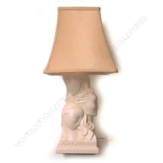 A Crown Lynn 'Three Faces of Eve' table lamp