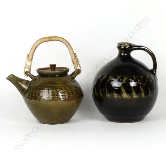 Peter Stichbury teapot and Nicholas Brandon flask