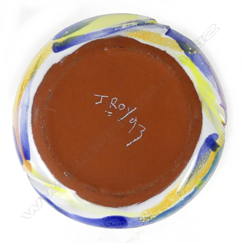 John Roy early colourful abstract painted vase Image 1++