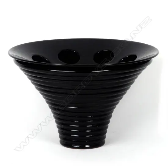 Two John Parker black flared bowls