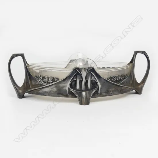 A WMF Art Nouveau silver plate and glass centrepiece bowl