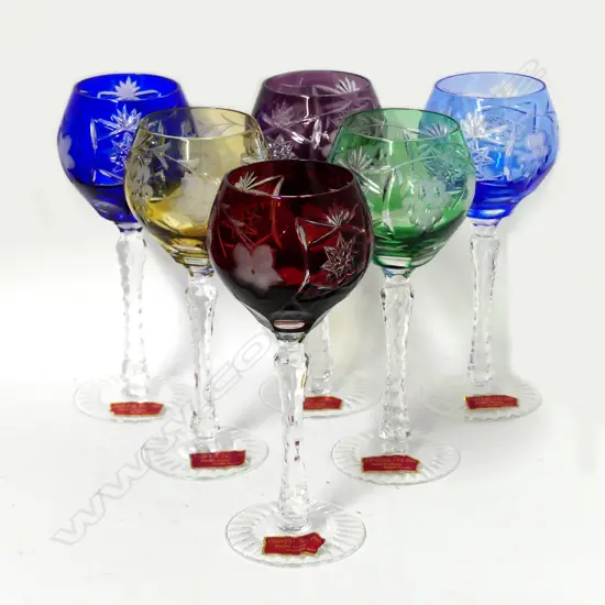 A set of six Cristalleries de Lorraine wine glasses