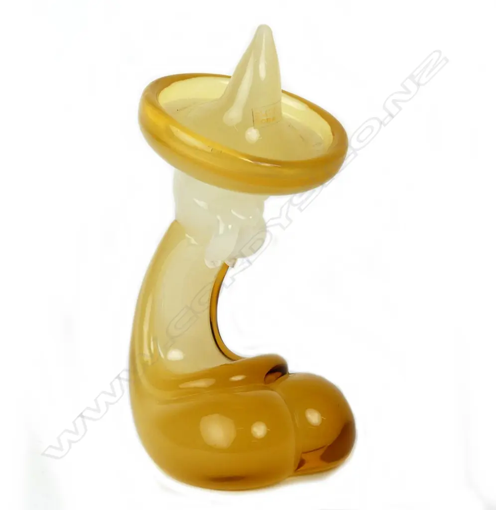 A vintage Murano Vetreria Oball glass sculpture of a seated Mexican Image 1++