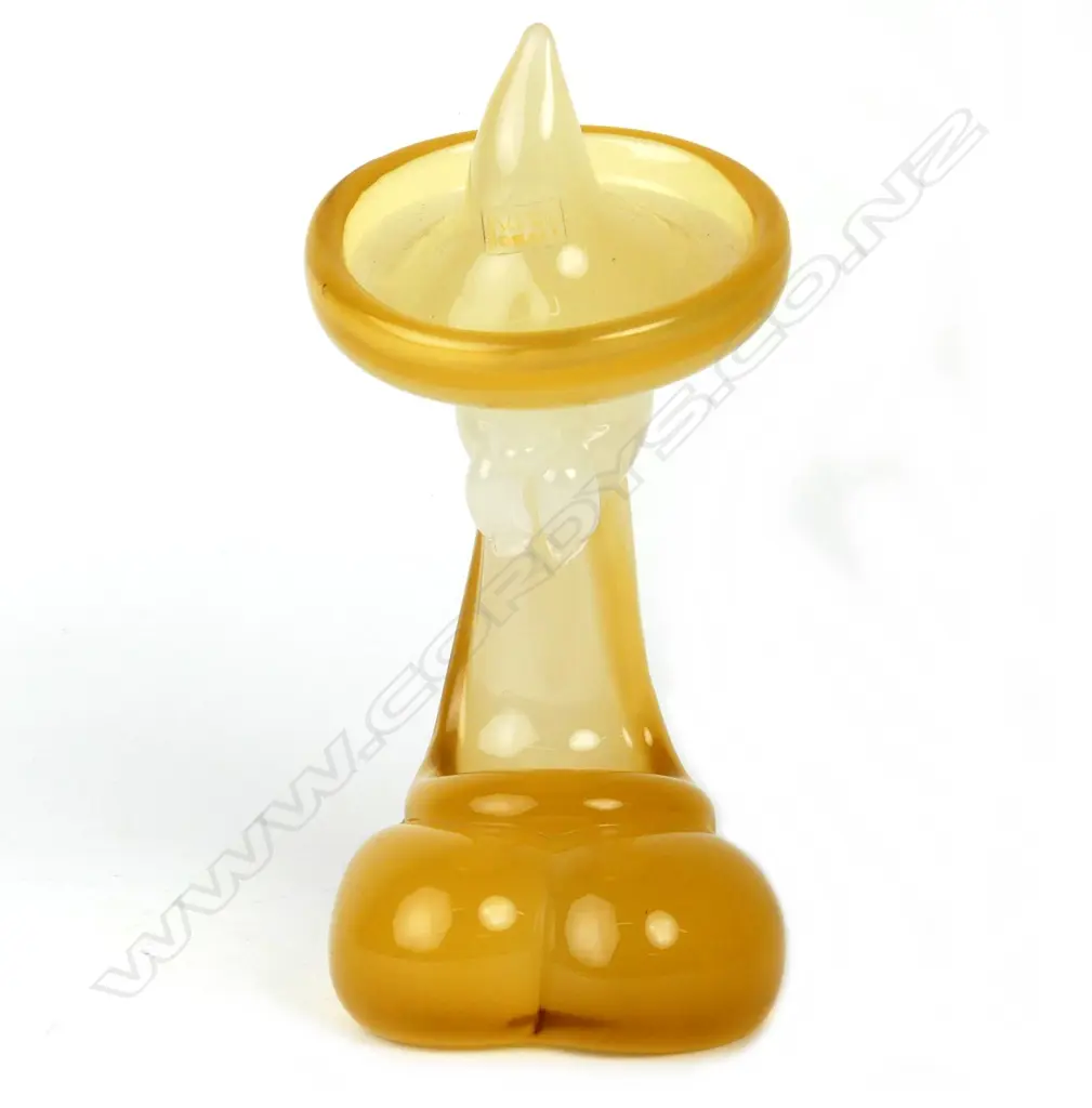 A vintage Murano Vetreria Oball glass sculpture of a seated Mexican Image 1++