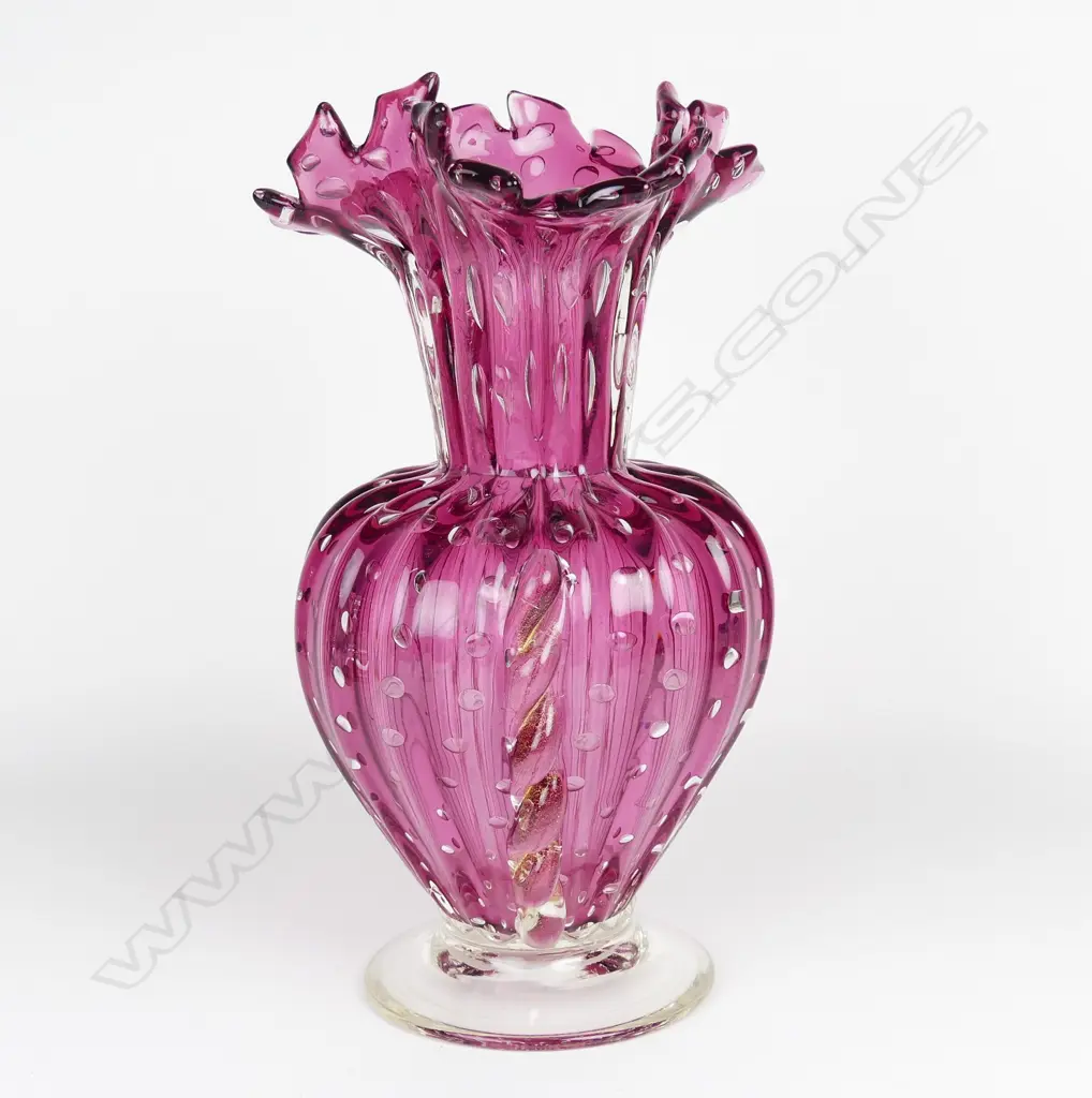 A large Italian cranberry glass vase Image 1++