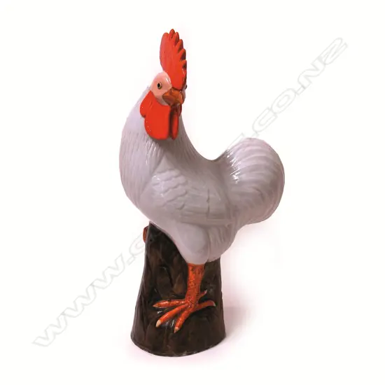 A vintage European porcelain model of a rooster
