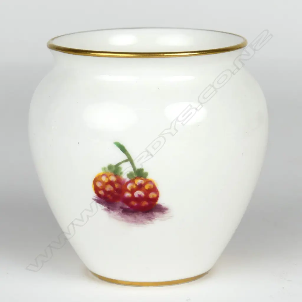 A Royal Worcester vase painted with fruit Image 1++