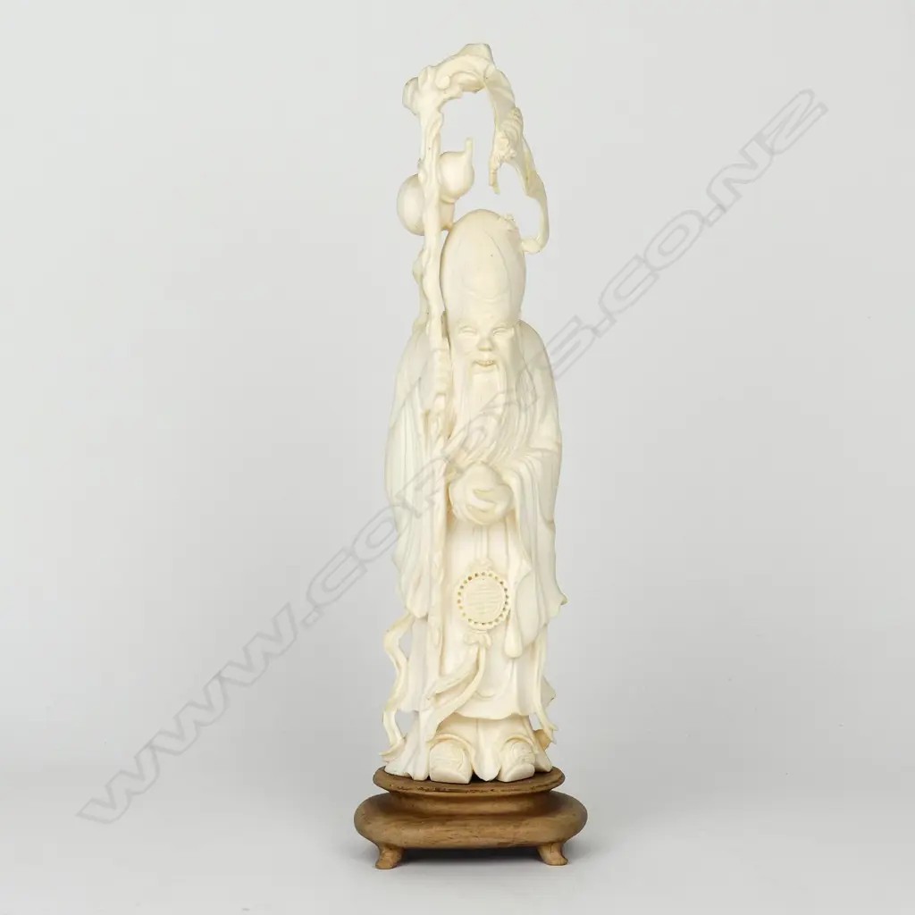 A Chinese old carved ivory figure of Shou Lao Image 1++