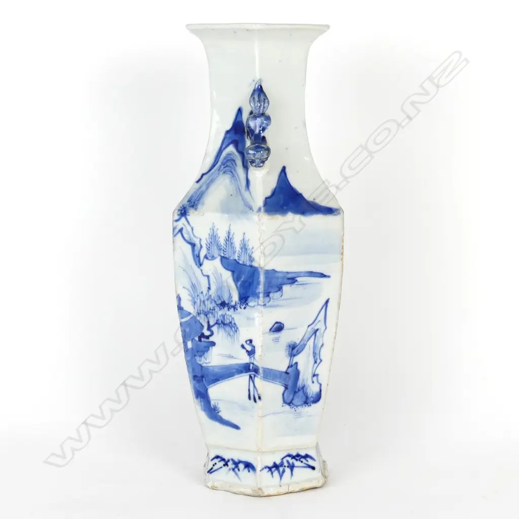 An old Chinese blue and white porcelain vase Image 1++