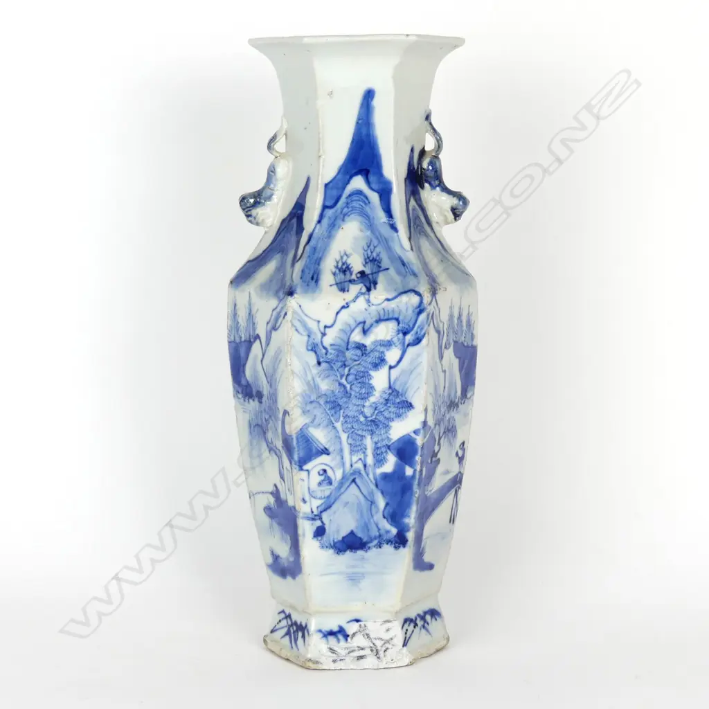 An old Chinese blue and white porcelain vase Image 1++