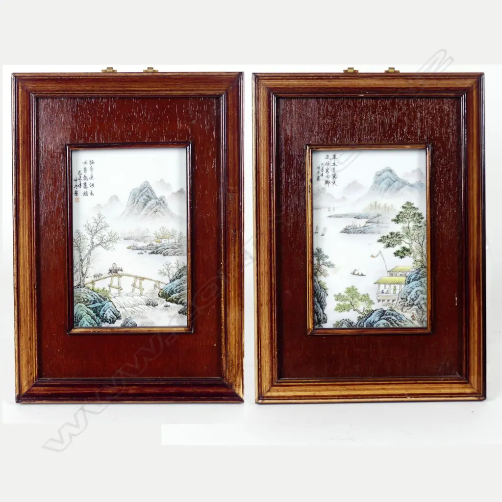 A pair of Chinese Republic period porcelain panels Image 1++
