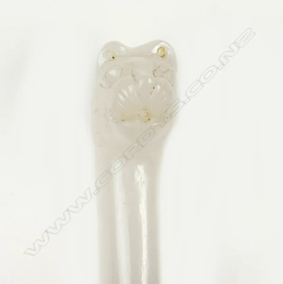 A 19thC Indian/Nepalese damascene silver and hardstone handled knife Image 1++