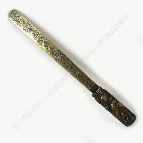 A Japanese Meiji damascene paper knife
