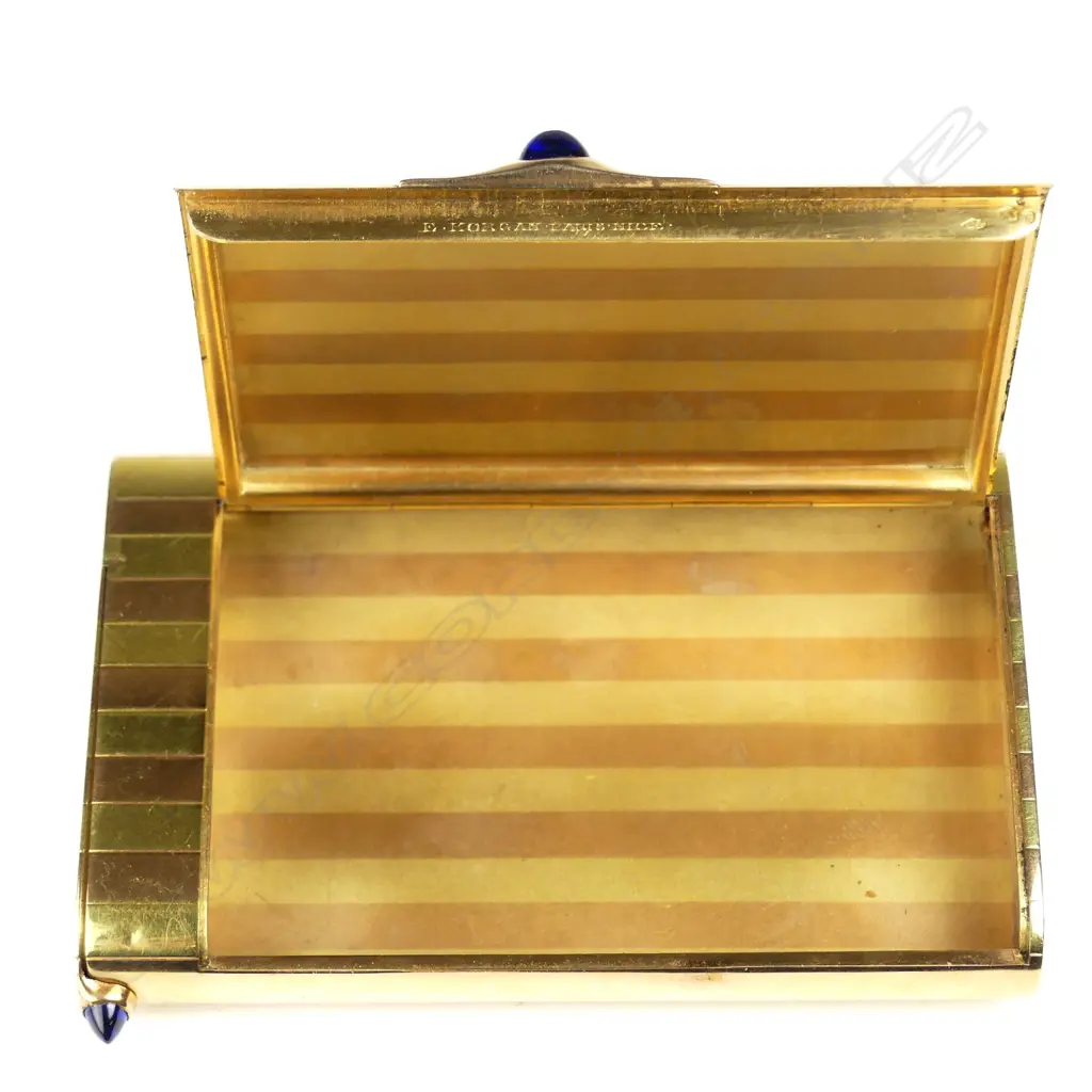 A jewelled 18ct bi-colour gold cigarette case and match holder Image 1++