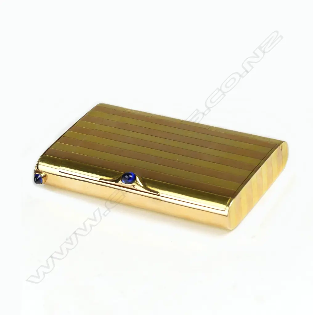 A jewelled 18ct bi-colour gold cigarette case and match holder Image 1++