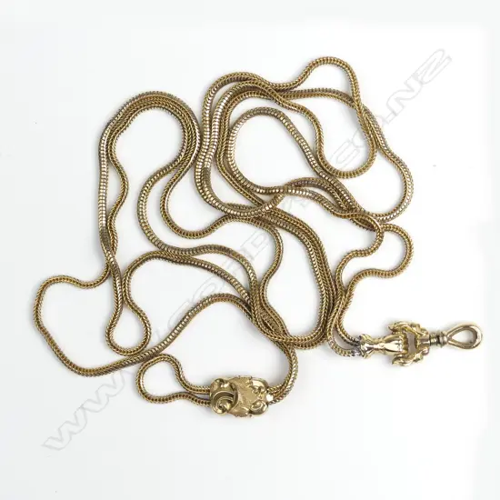 A Victorian 9ct. yellow gold muff chain