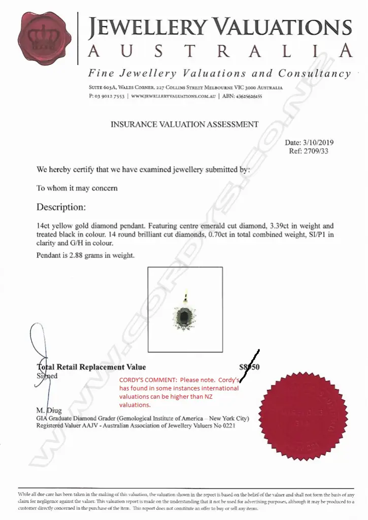 A 14ct yellow gold and diamond pendant Image 1++