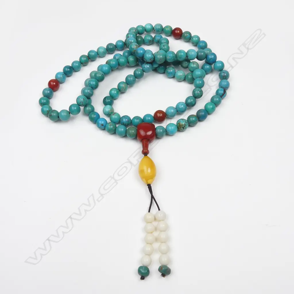 A turquoise mala bead necklace Image 1++