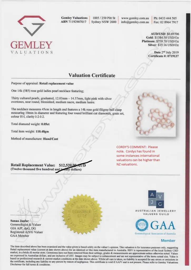 A South Sea pearl necklace Image 1++