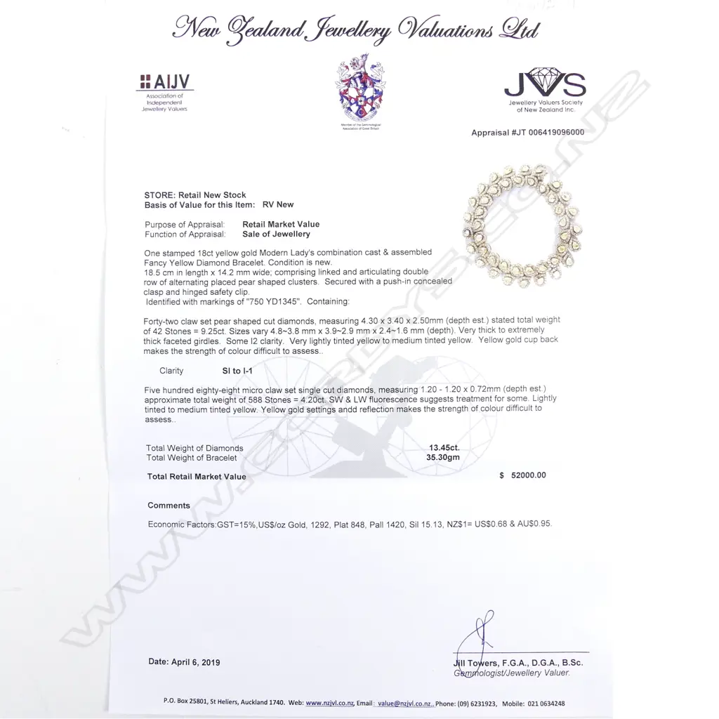 A splendid fancy yellow diamond bracelet Image 1++