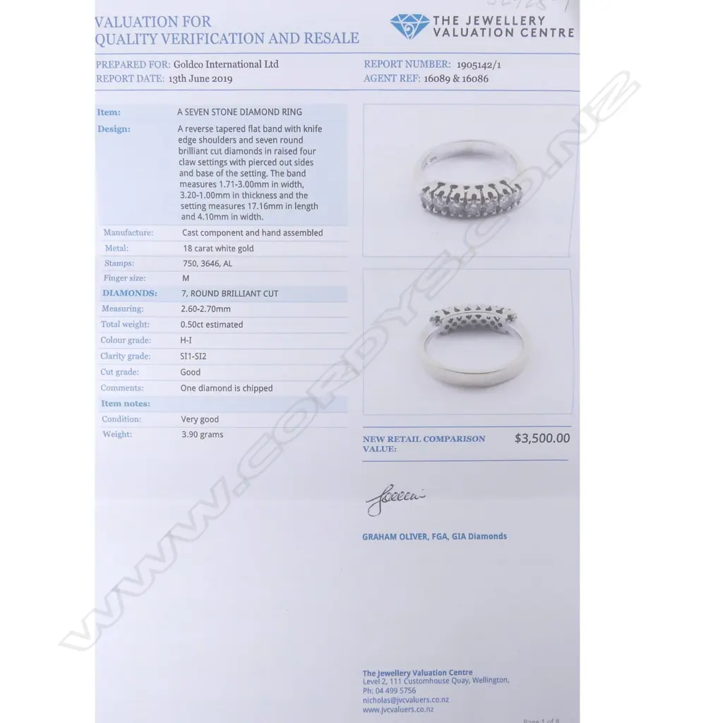 An 18ct seven stone diamond ring Image 1++