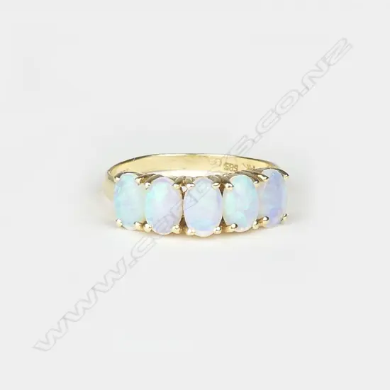 A 14ct gold and opal ring