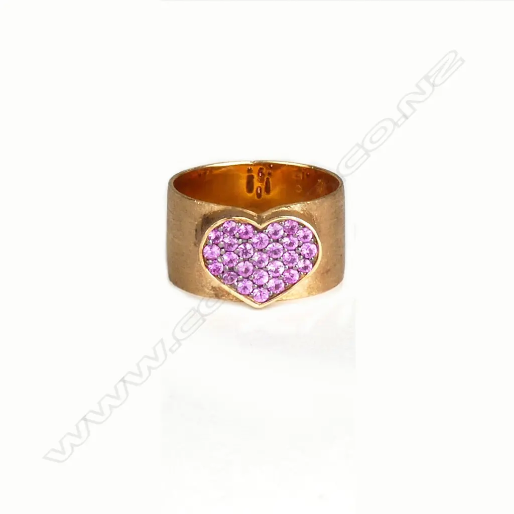A contemporary Nanis 18ct rose gold and pink sapphire ring Image 1++