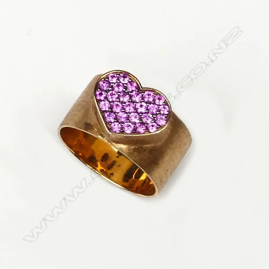 A contemporary Nanis 18ct rose gold and pink sapphire ring Image 1++