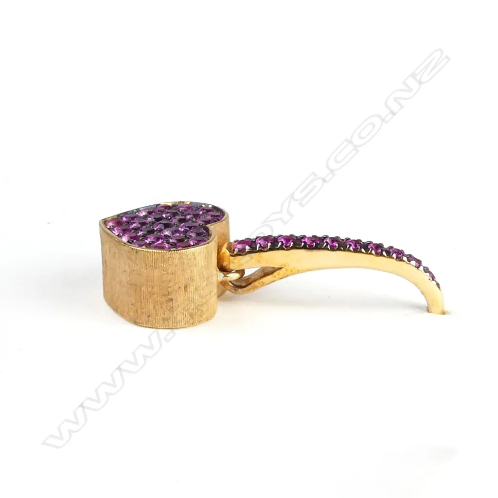 A pair of contemporary 18ct rose gold and pink sapphire earrings Image 1++