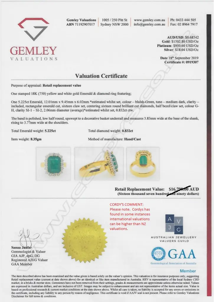 An 18ct yellow and white gold emerald and diamond ring Image 1++