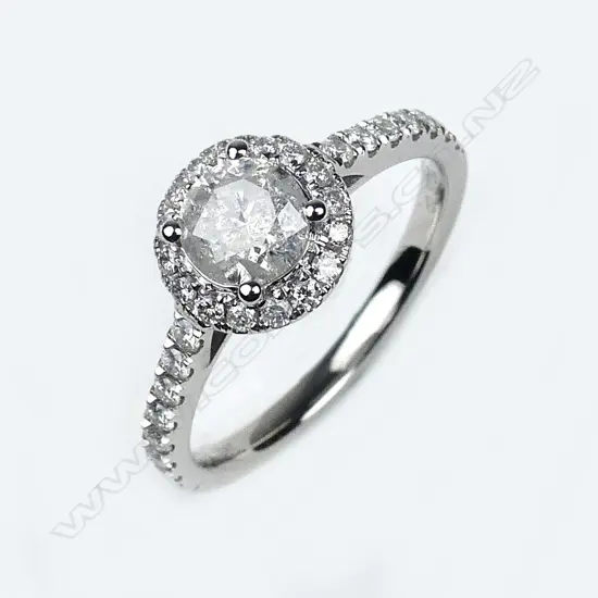 A 14ct white gold and diamond ring