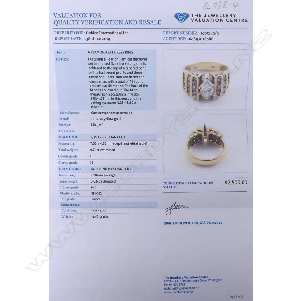 A 14k yellow gold multi diamond ring Image 1++