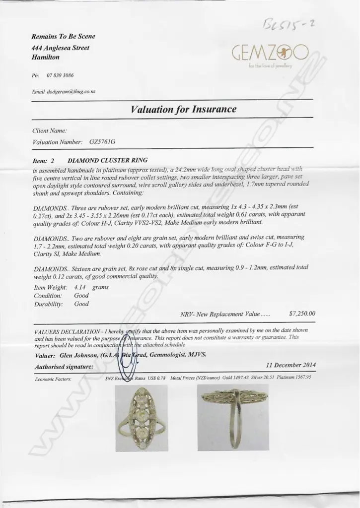 An Art Deco platinum and diamond ring Image 1++