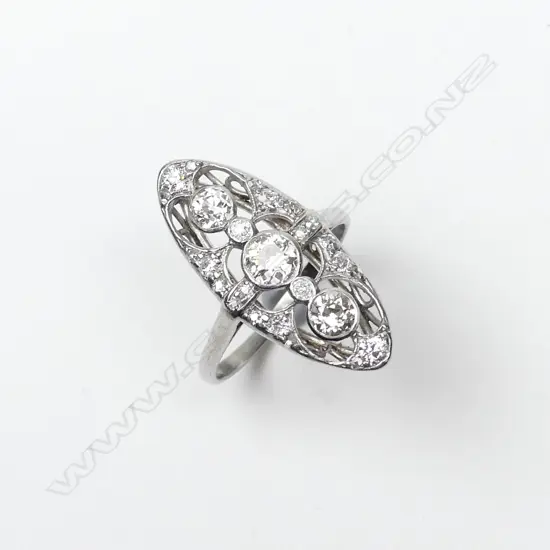 An Art Deco platinum and diamond ring