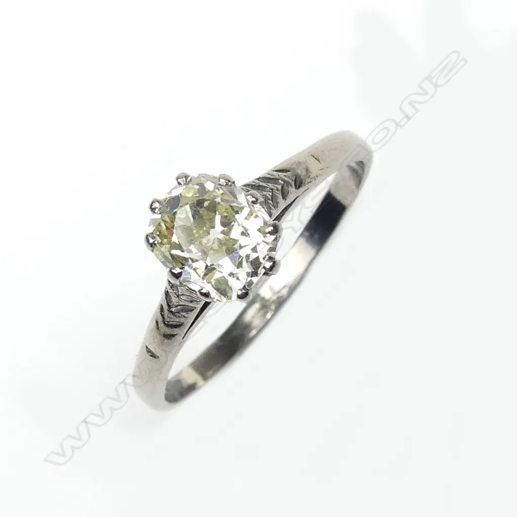 A c.1920s 1.52ct. solitaire diamond ring Image 1++