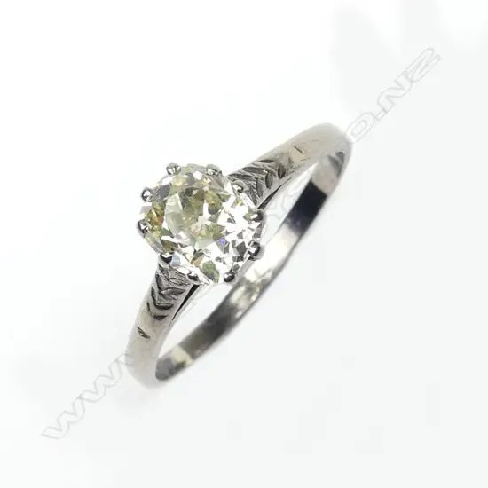A c.1920s 1.52ct. solitaire diamond ring