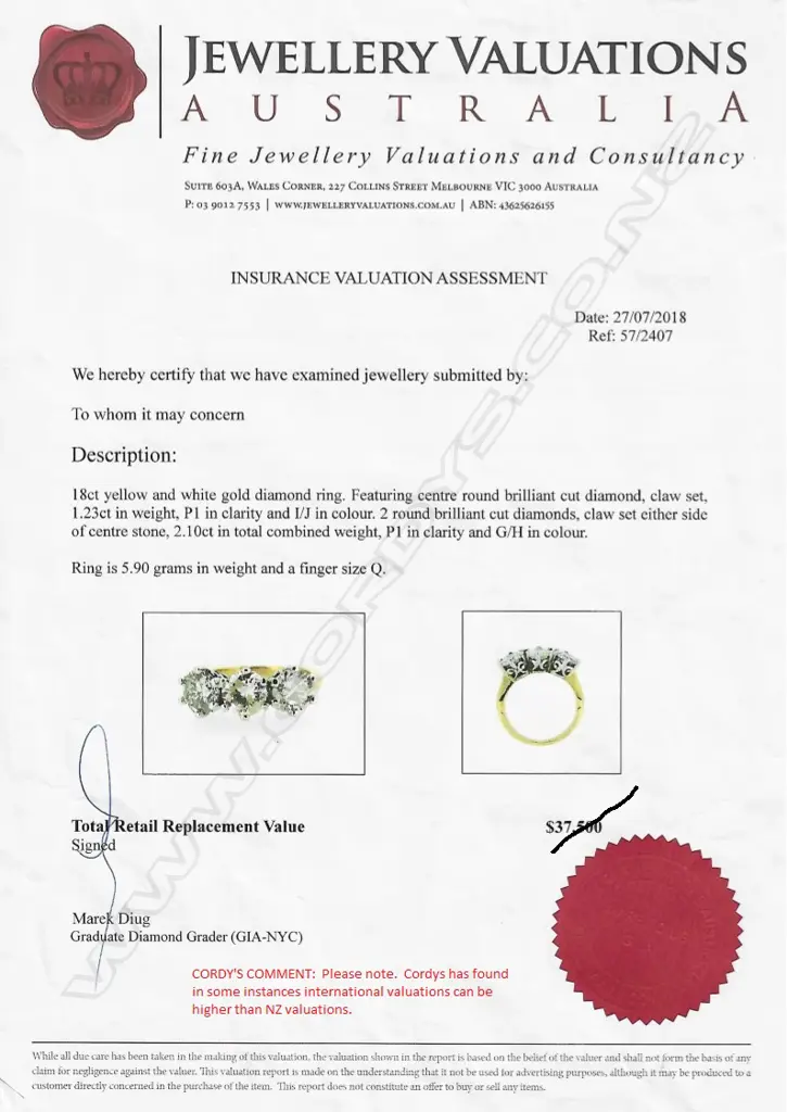 An 18ct yellow and white gold diamond trilogy ring Image 1++
