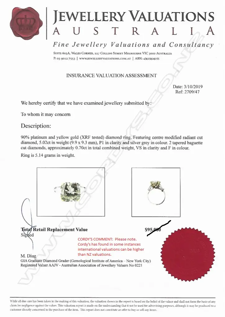 A platinum and yellow gold diamond ring Image 1++