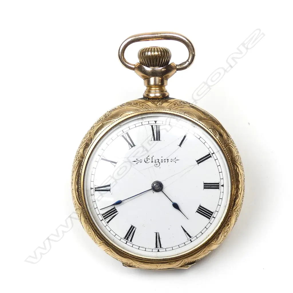 A 14ct gold open face lady's pocket watch Image 1++