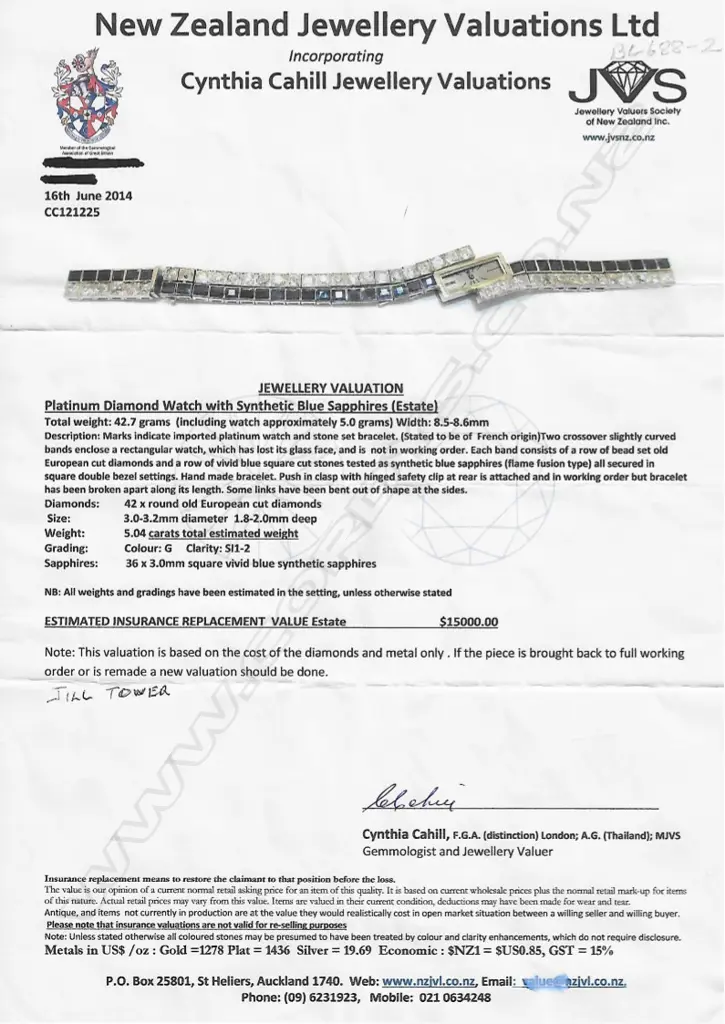 A lady’s platinum and diamond wristwatch Image 1++